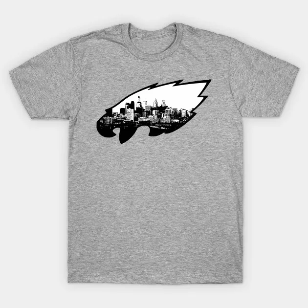 Philadelphia Skyline Eagles Logo Men and Women T shirt Print T-shirt Fashion Brand Tops Tees cotton | Мужская одежда