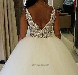Роскошное Свадебное платье стразы 2016 бальное на бретельках свадебные платья