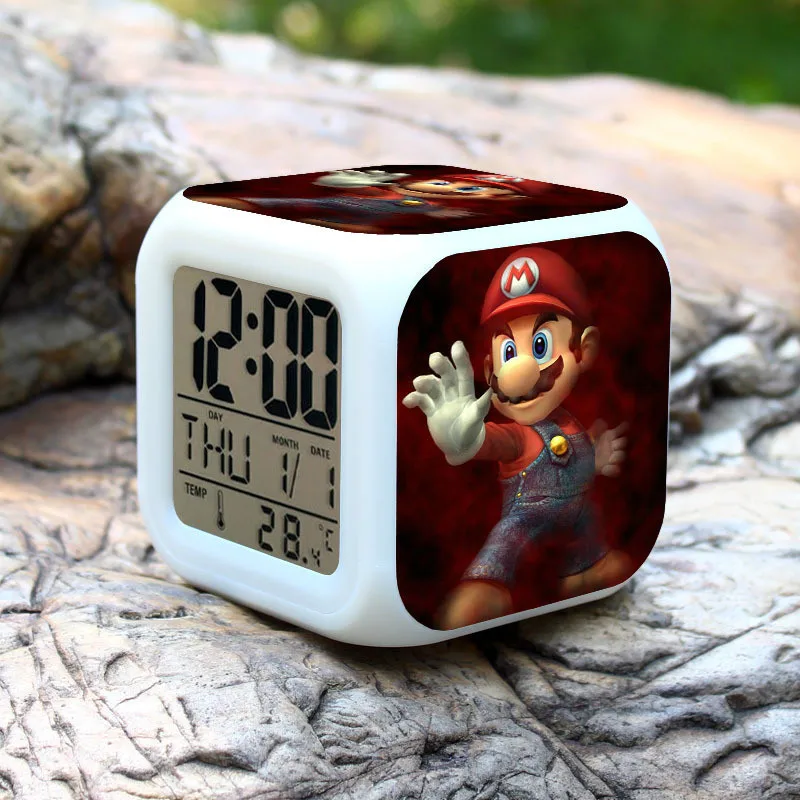22 Super mario bros Детский будильник, Мультяшные цифровые часы, светильник wake up, светодиодные часы, reloj despertador, настольные часы reveil, настольные часы wekker - Цвет: 22
