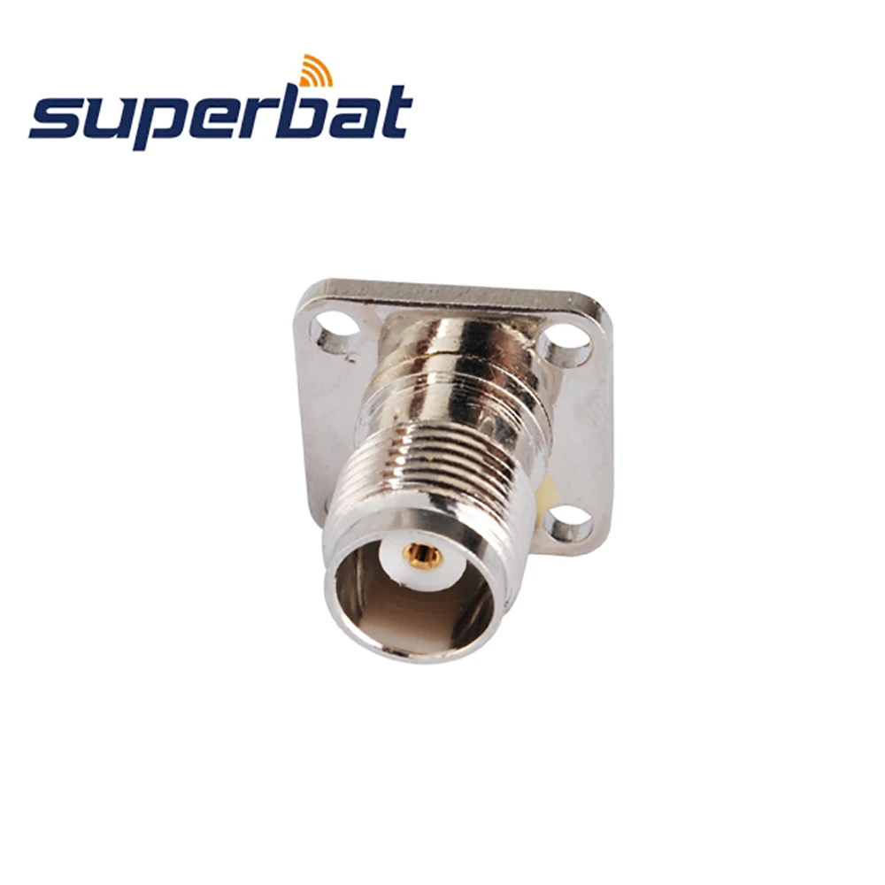 Superbat 10pcs TNC 4 Hole Panel Mount Female with Solder Cup Straight RF Coaxial Connector