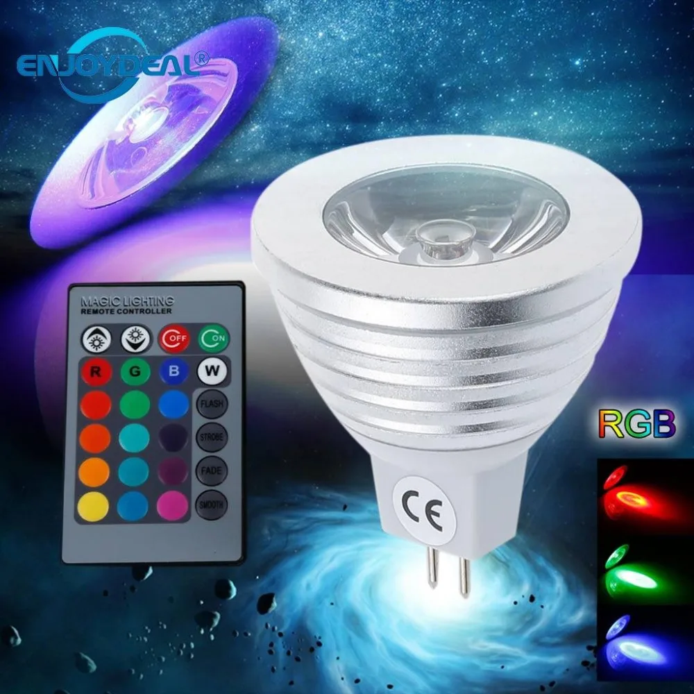 MR16 3W RGB Светодиодный светильник лампа 16 цветов меняющая цвет беспроводной ИК