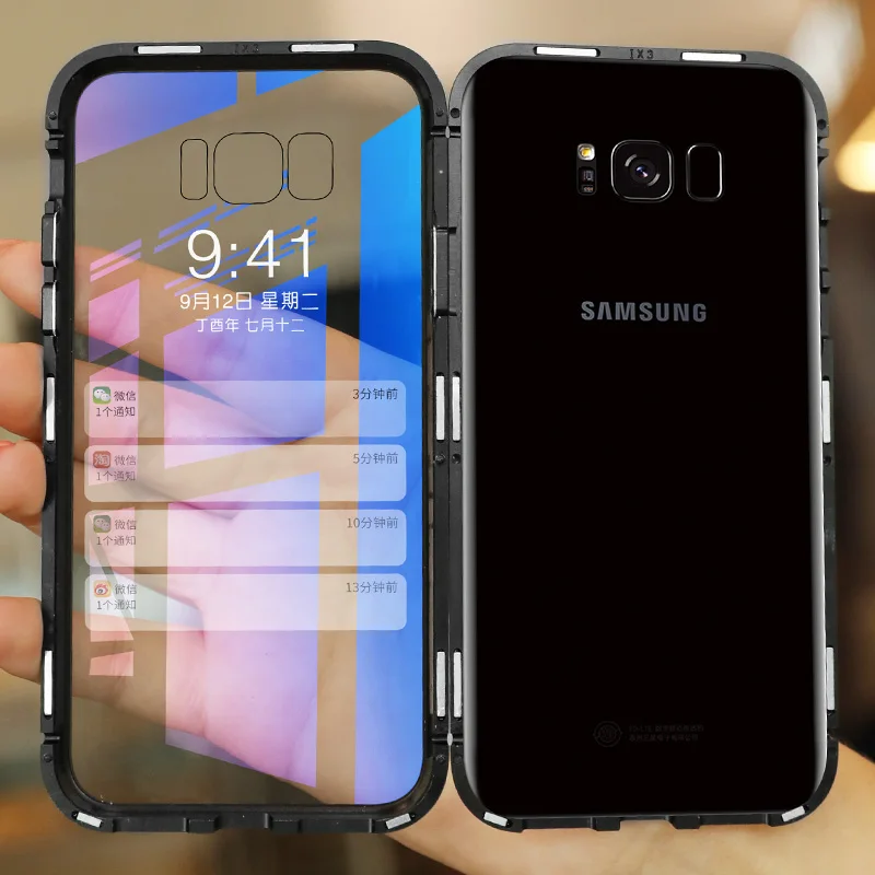 Магнитный адсорбционный чехол для телефона Samsung Galaxy A7 A9 J4 J6 2018 S9 S8 Plus S7 Edge