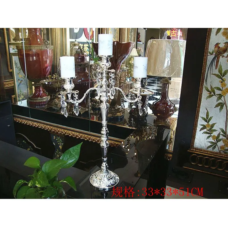 Свадебное украшение посеребренный канделябр рельефный сплав декоративные