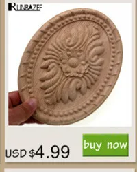 RUNBAZEF Wood Applique Carving European-style Furniture with Decorative Accessories Carved Door Heart Craft Decoration