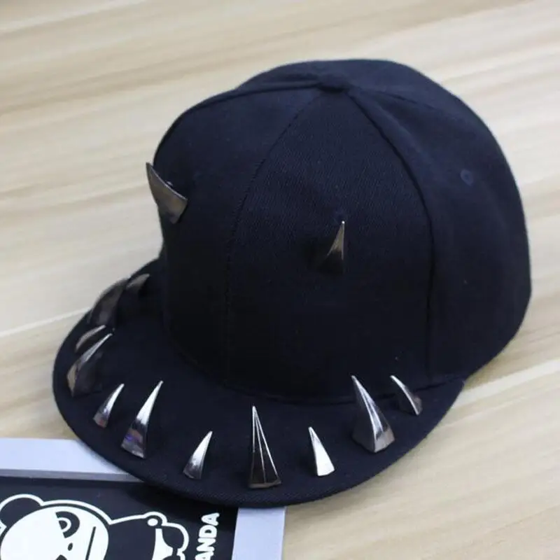 1 Новинка-рожок, Снэпбэк Кепка s, мужская, панк, бейсболка Snapback, s, женская, панк, рога, Кепка в стиле хип-хоп, шапки для мальчиков и девочек, 2 цвета - Цвет: 1