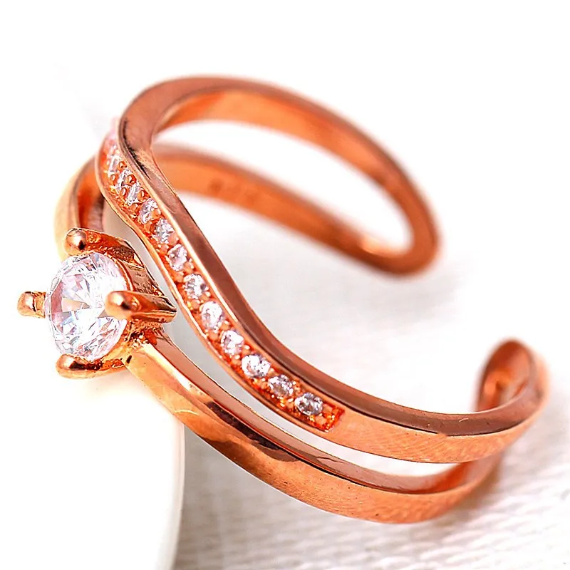 2018 Special Offer Limited Anel Masculino Rings Anillos 11.11 Fire Double Heart Zircon Glamour Lady Ring Adjustable Opening 925 | Украшения