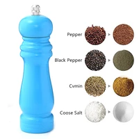 7 wood salt and pepper mill best pepper or salt grinder wood with adjustable ceramic rotor and easily refillable blue