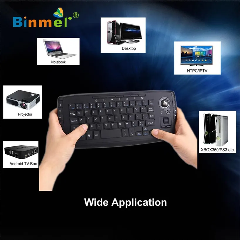Binmer 2017 Бесплатная доставка 2 4G мини беспроводная клавиатура многофункциональная