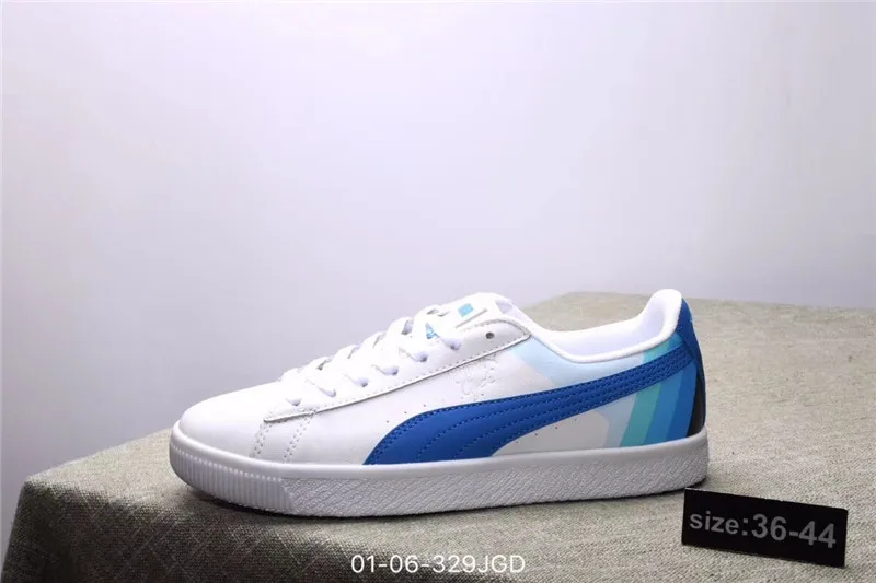 Puma Кроссовки PUMA Дельфин Clyde Розовый дельфин совместных обувь белый красный size36