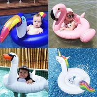 flamingouniconswantoucan baby ride on swimming ring inflatable pool float kids water safety seat lounger boia piscinaha051