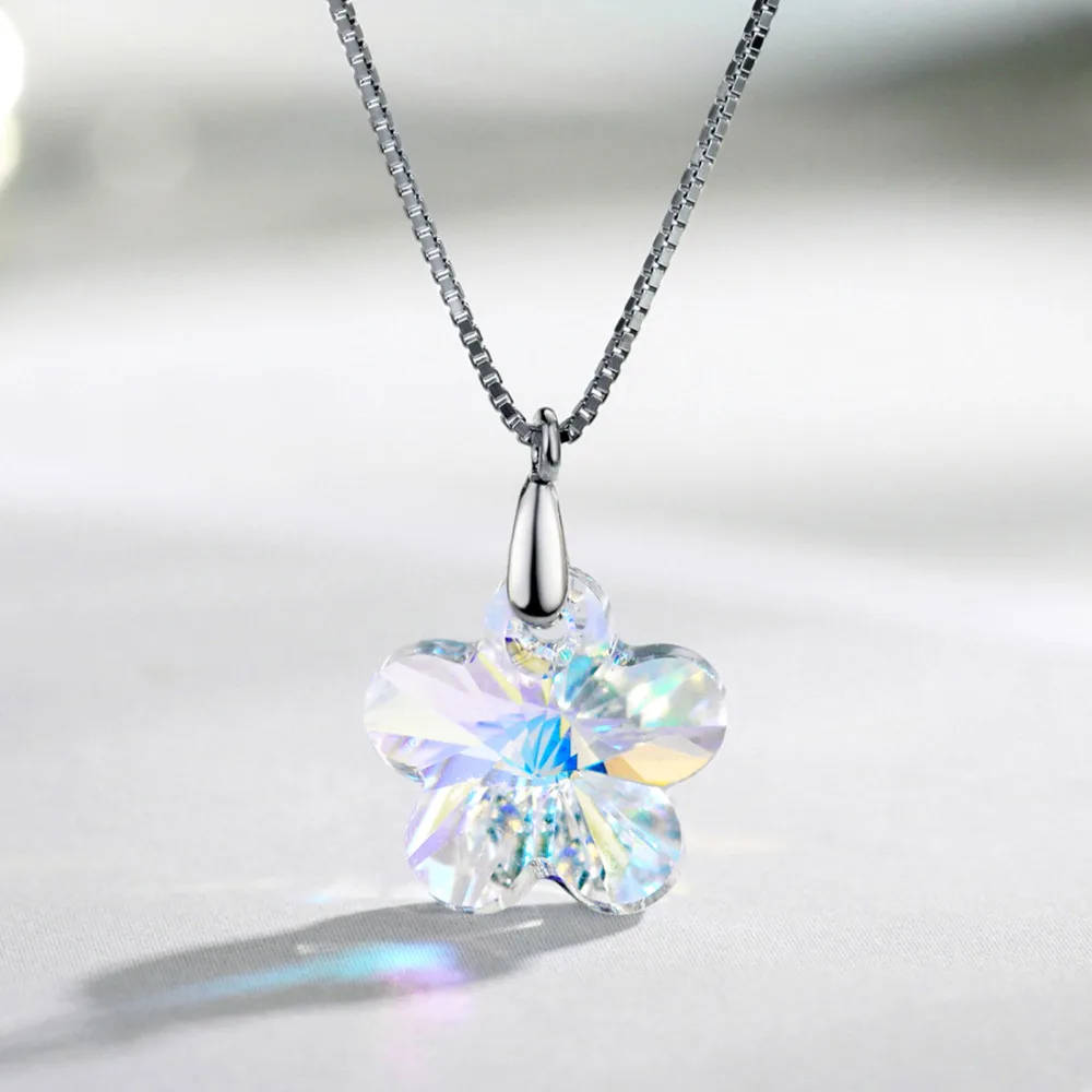 Ювелирные изделия Neoglory кристалл цветущей сливы и серебряная подвеска в виде