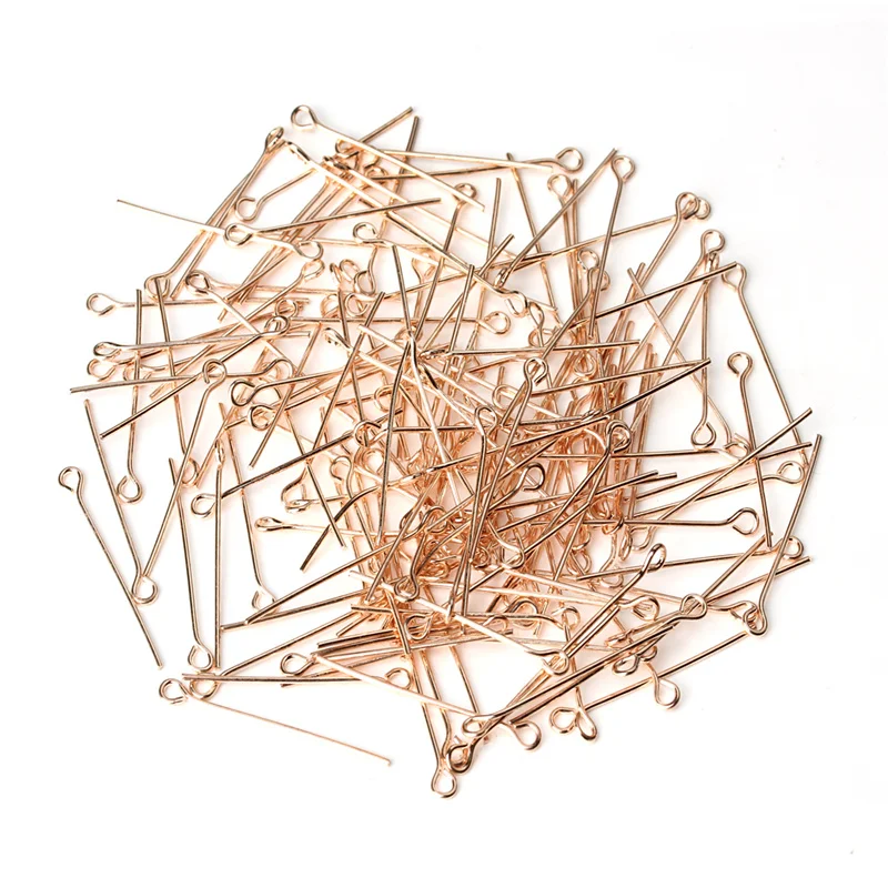 Штифты под розовое золото 200 шт./лот 50 мм плоские металлические штифты иглы