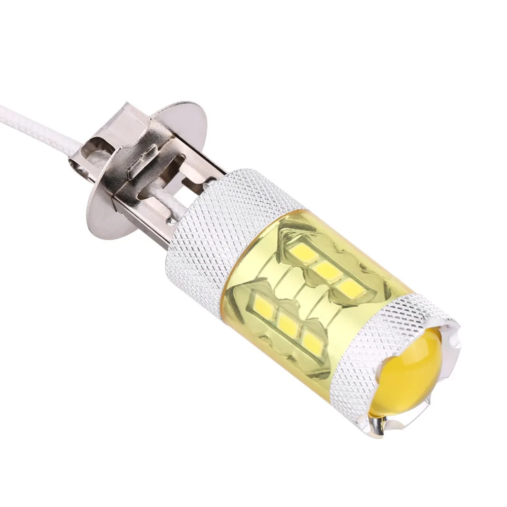 1 пара/2 шт 12-24 в 80 Вт H3 16SMD светодиодный желтый автомобильный противотуманный фонарь лампы