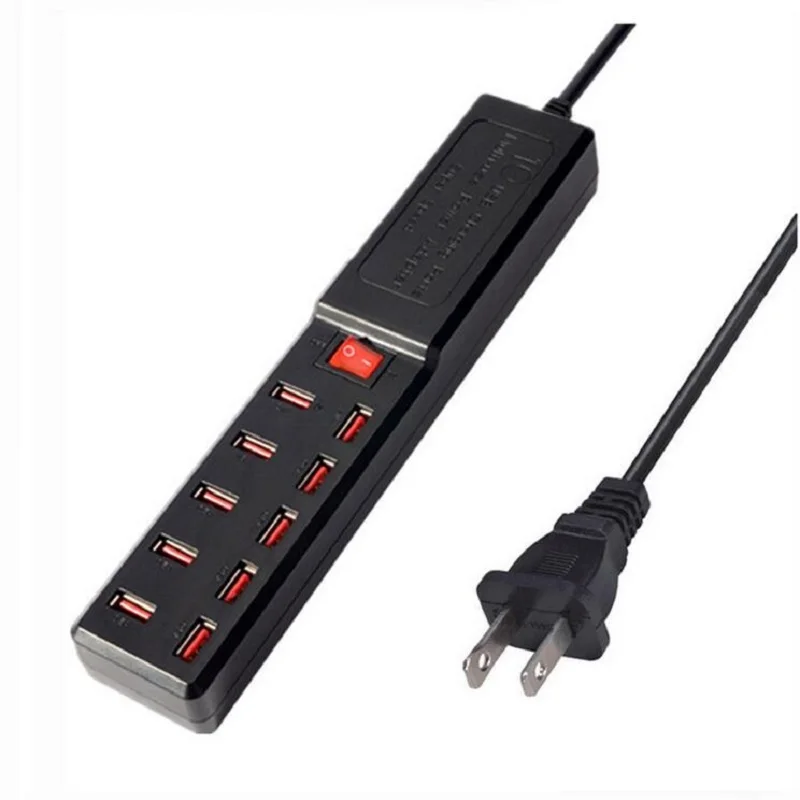 EU/US/UK AU разъем Мощность адаптер 10USB розетка смарт-идентификация зарядная