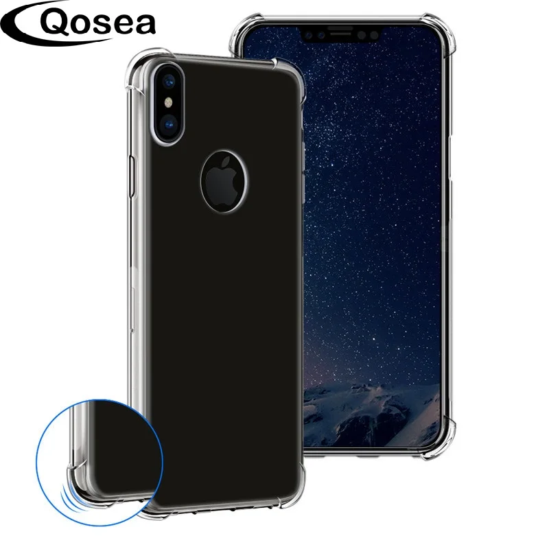 Чехол для iPhone X XS прозрачный тонкий силиконовый мягкий чехол из искусственной