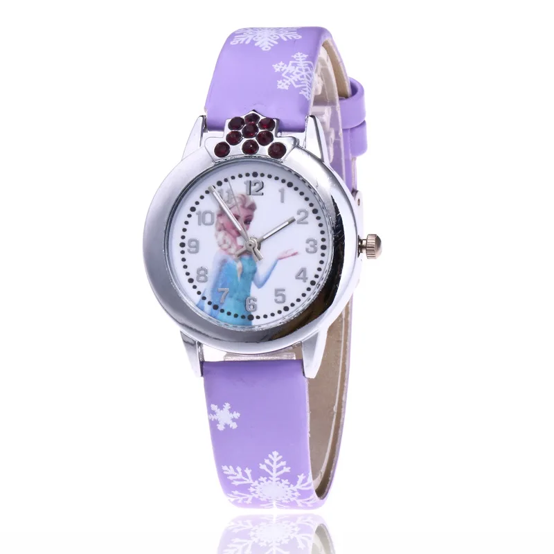 

Hot Sales 2019 New Cute Cartoon Leather Watch Princess Watches Children Kids Women Fashion Quartz Watch Girl