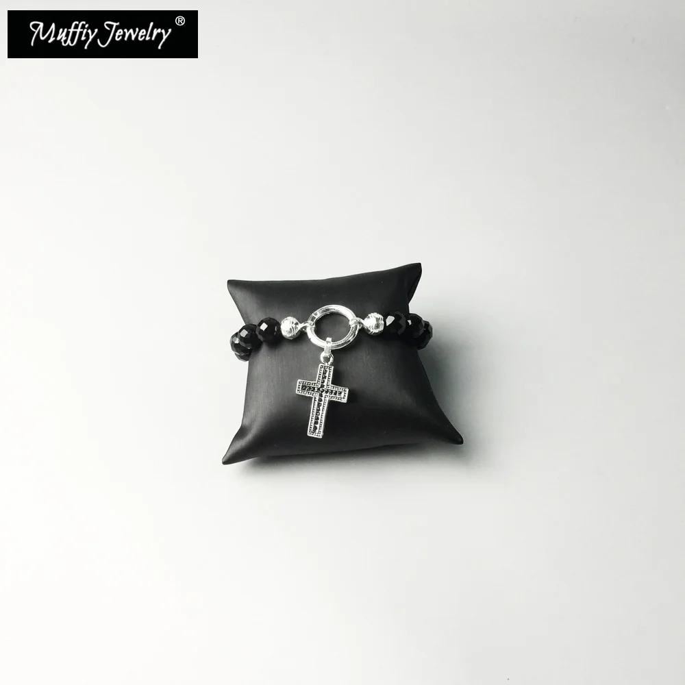 Браслет с вырезами из черного камня Европейская мода Rebel хорошие ювелирные