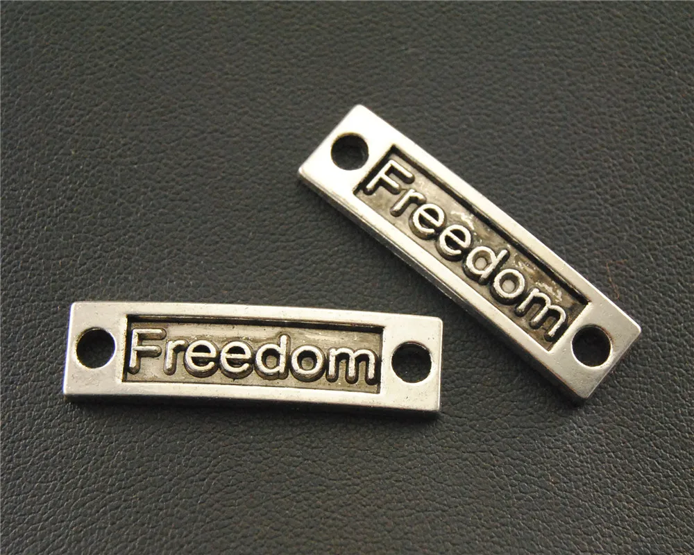 

Подвески «сделай сам» с надписью FREEDOM 15 шт., ожерелье, браслет с шармами и подвесками серебристого цвета и бронзы, 35x10 мм, A1387/A1036