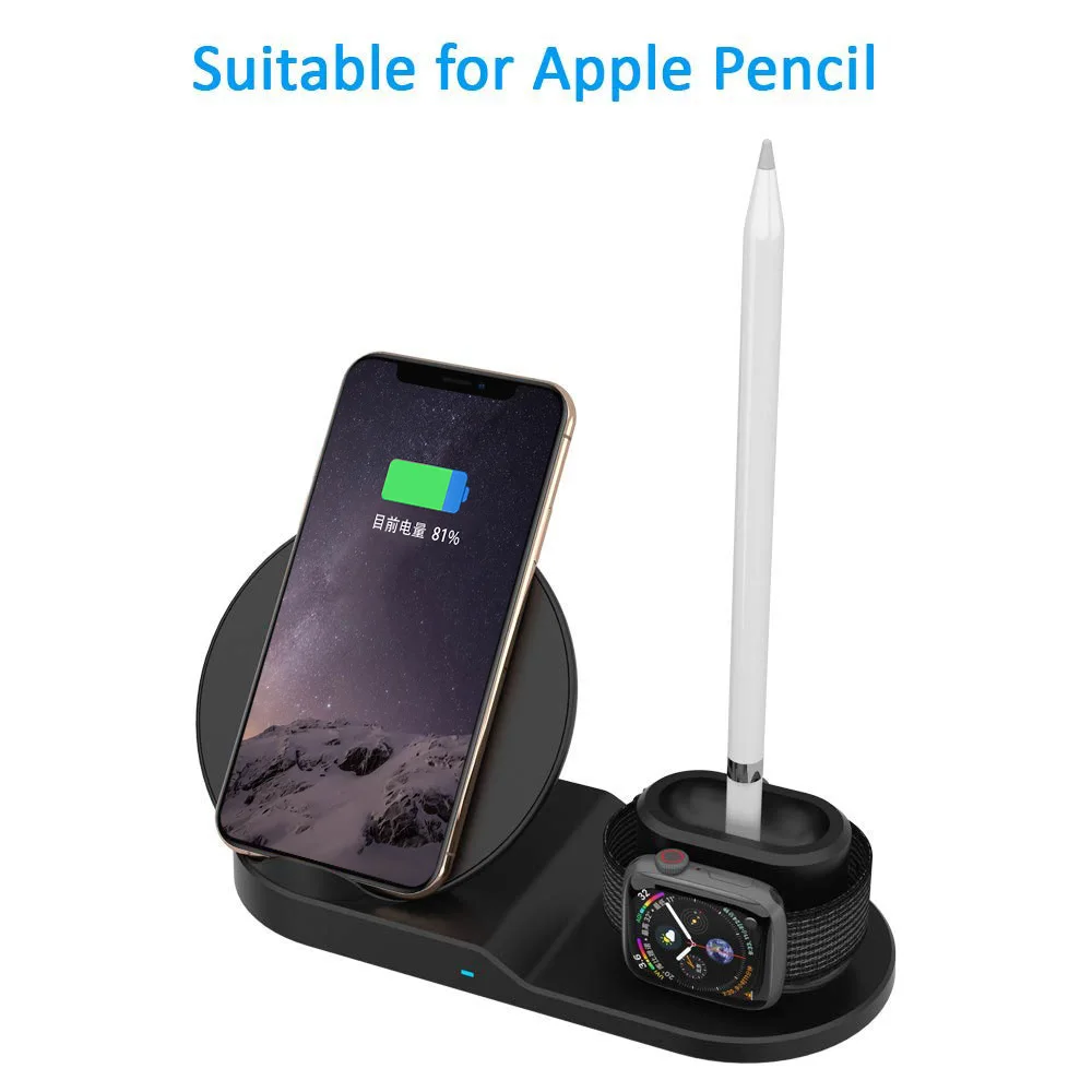 FDGAO 3 в 1 быстрой зарядки Qi Беспроводной Зарядное устройство для Apple watch 2 4 Airpods iPhone XS