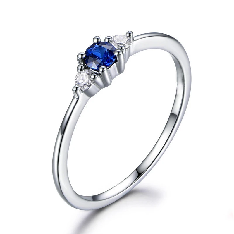 Женское кольцо с искусственным сапфиром QYI обручальные кольца камнями 0 8ct синим