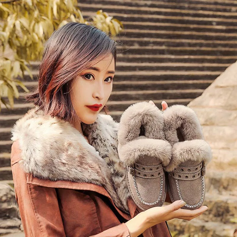 khaki Botas mujer/Женская обувь; женские теплые зимние ботинки; модные брендовые Женские повседневные ботильоны из натуральной кожи на меху; Цвет Черный - Цвет: khaki