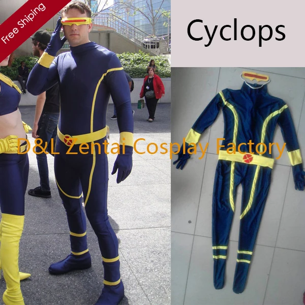 2016 костюм на Хэллоуин супергероя для взрослых X Men Cyclops Scott Summers темно синего цвета