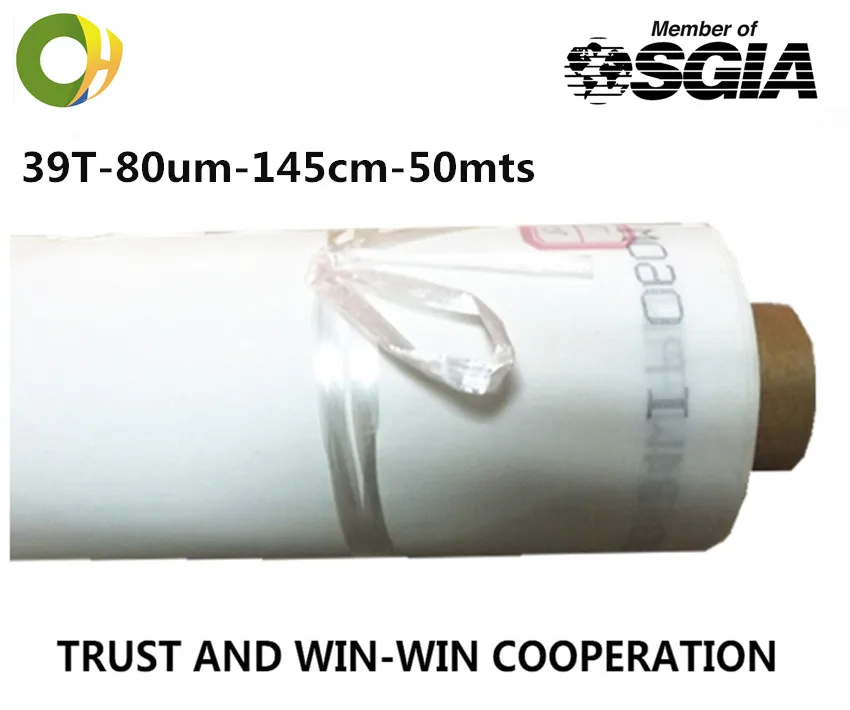 

39T-80um-145cm-50mts Industrial Material Screen Fabric, Mesh Count For Screen Printing