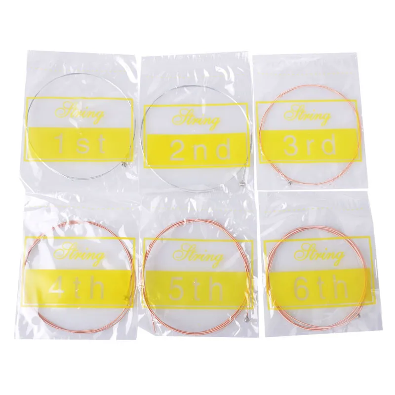 Acoustic Guitar String 6 pcs/ Set Silver Pure Strigning For Guitarra Bass Parts &amp Accessories Strings for Guitars 10 | Спорт и