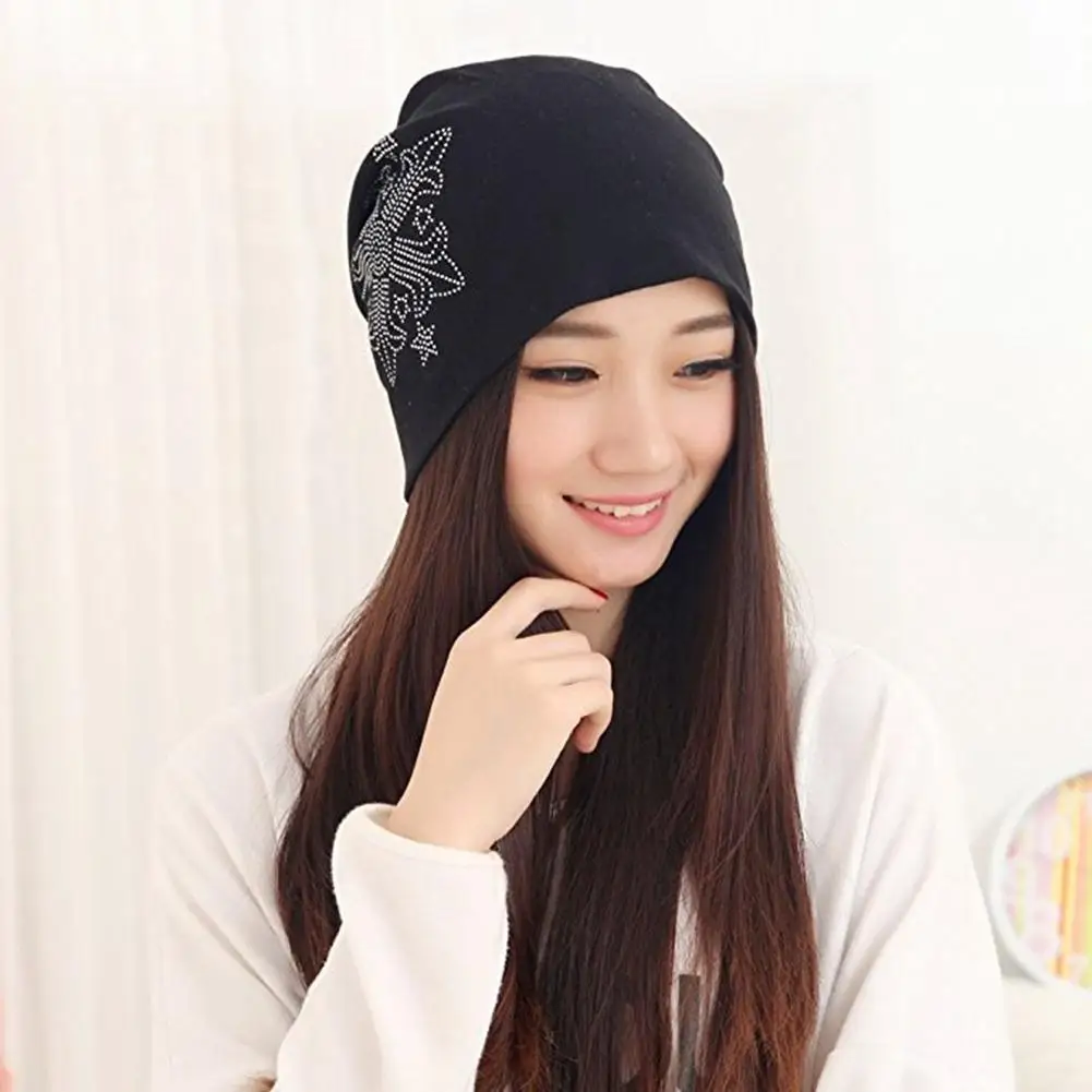 У зима осень Skullies мягкого трикотажа Сутулиться Beanie Кепки с горный хрусталь