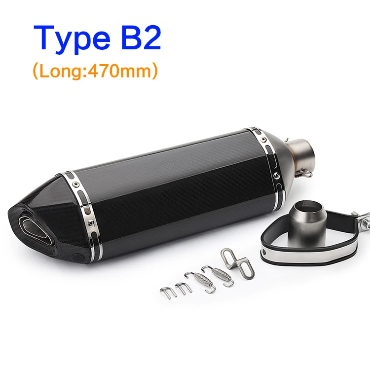 Type B2 Мото rcycle глушитель выхлопной трубы akrapovic модифицированный escapamento de moto с db killer для tmax 530 500 cbr650f nc750x msx125 - Цвет: Type B2