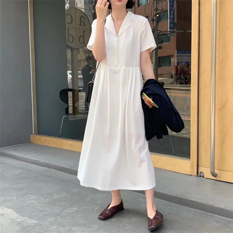 Повседневное винтажное длинное платье Alien Kitty с коротким рукавом и высокой талией