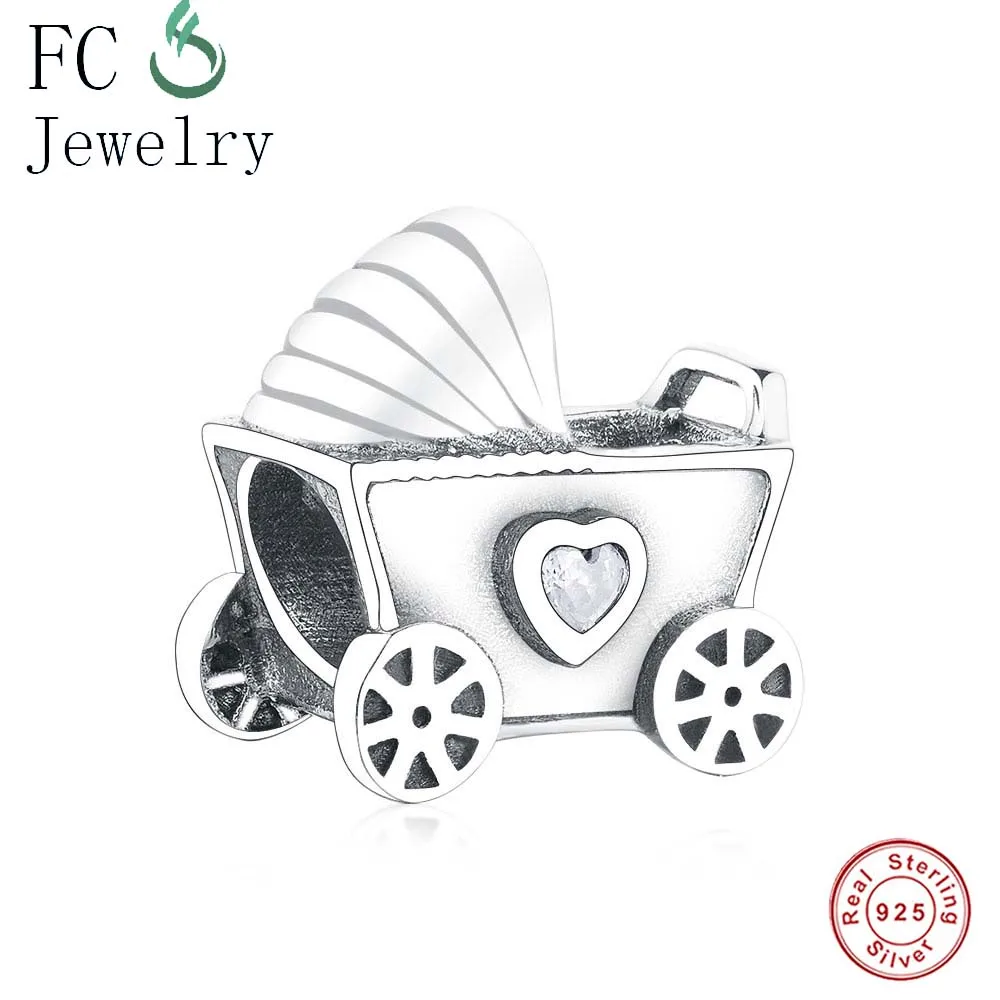 FFC0495 30 шт. в партии, браслет Pandora Charms, 925 серебряная детская повозка из бисера, ювелирные изделия Berloque,, DHL, EMS - Цвет: FFC0495