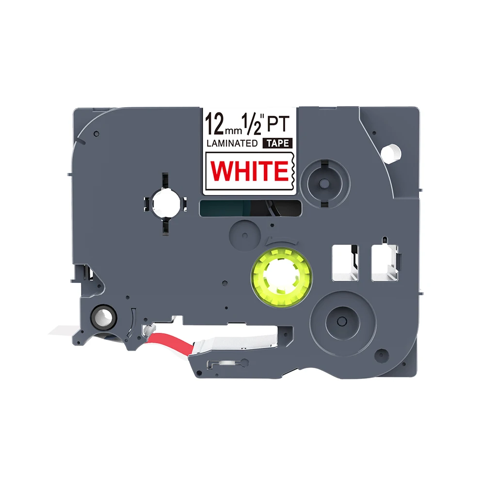 Red On White 1 шт. Клейкая лента tze231 12 мм черная на белой ленте 12 мм TZ-231 совместимая ламинированная для принтера Brother P-touch Tze-231 - Цвет: Red On White