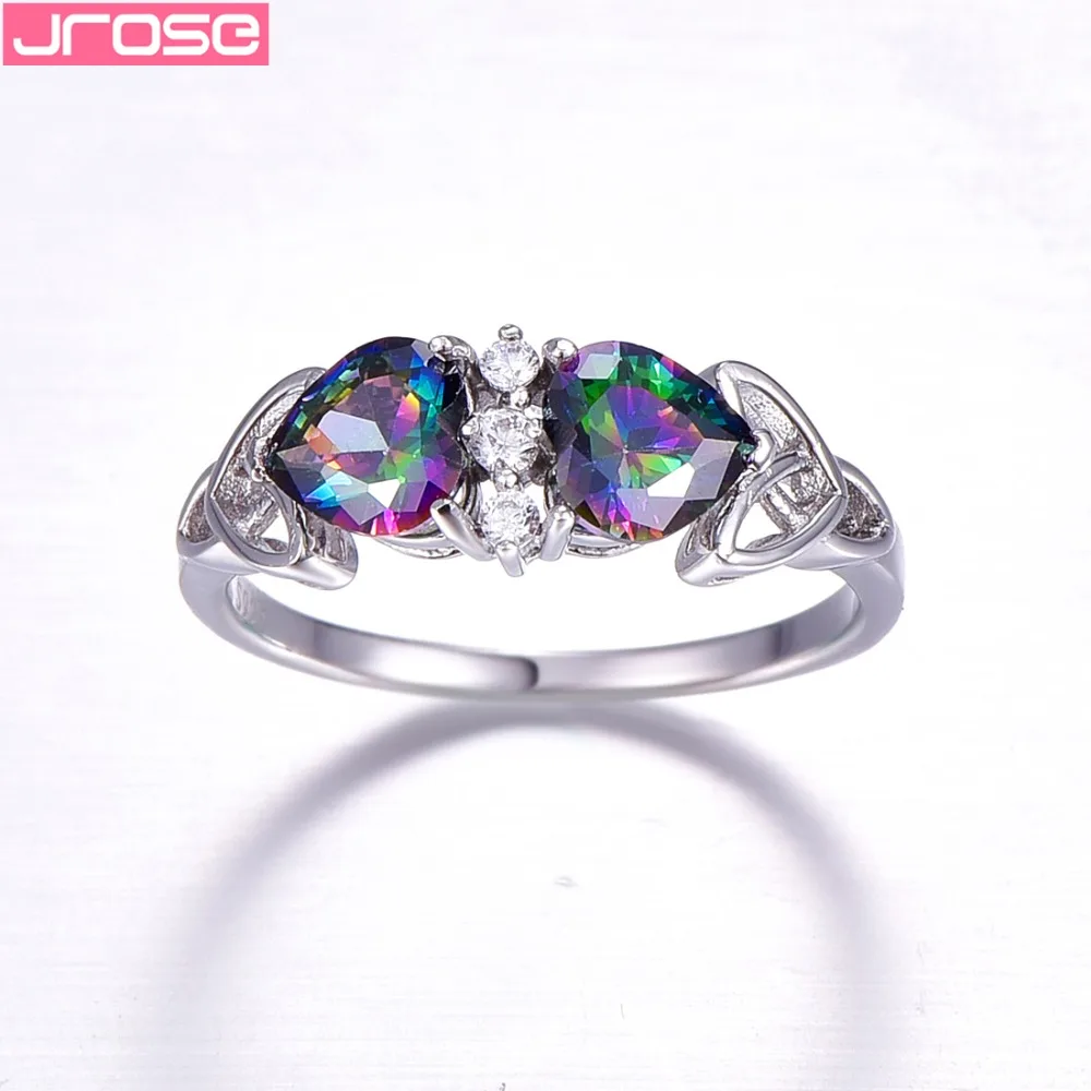 Jrose Heart Спессартин Гранат 5.8CT кольцо из стерлингового серебра 925 пробы обручальные