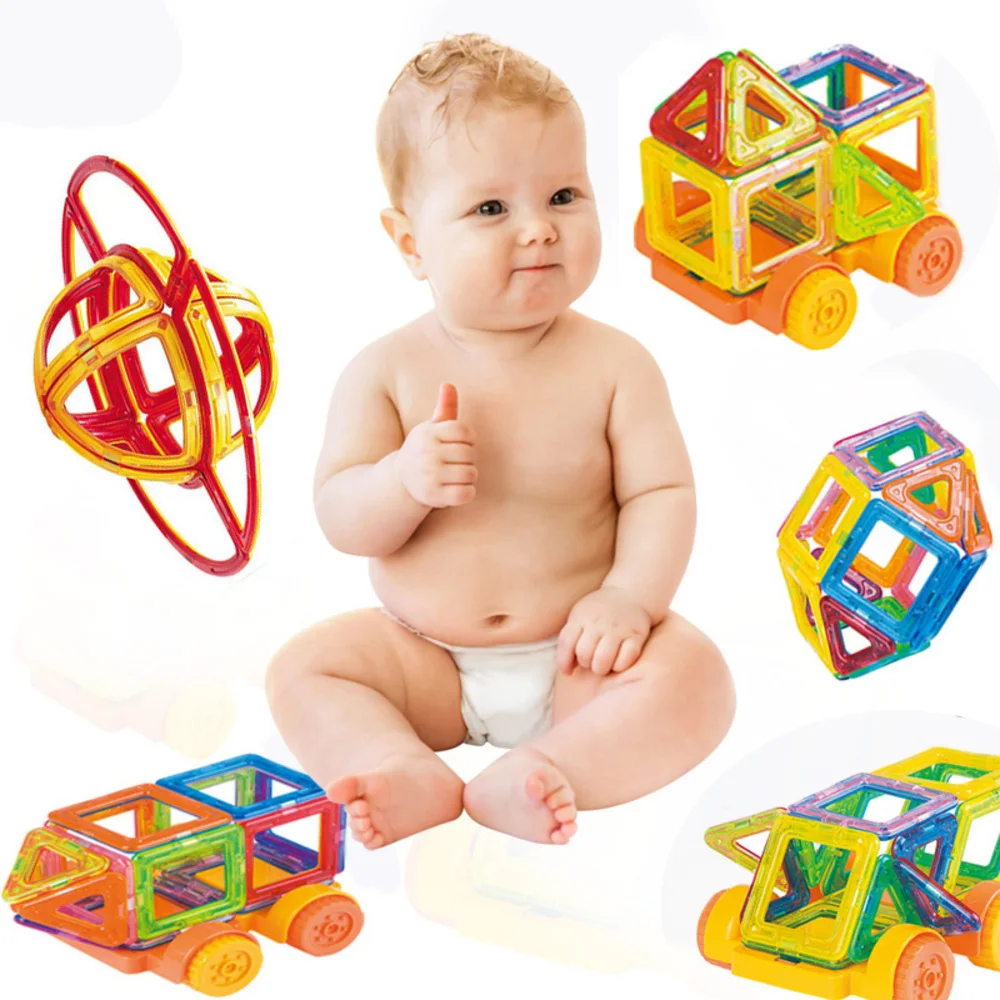 Большой Размеры Магнитный конструктор блоки DIY строительных машин модель набор