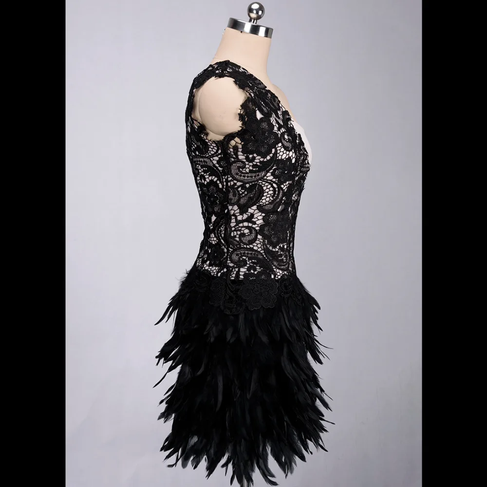 Стиль №. A168 сексуальное черное платье с перьями на одно плечо|dress style|style dressfeather dress