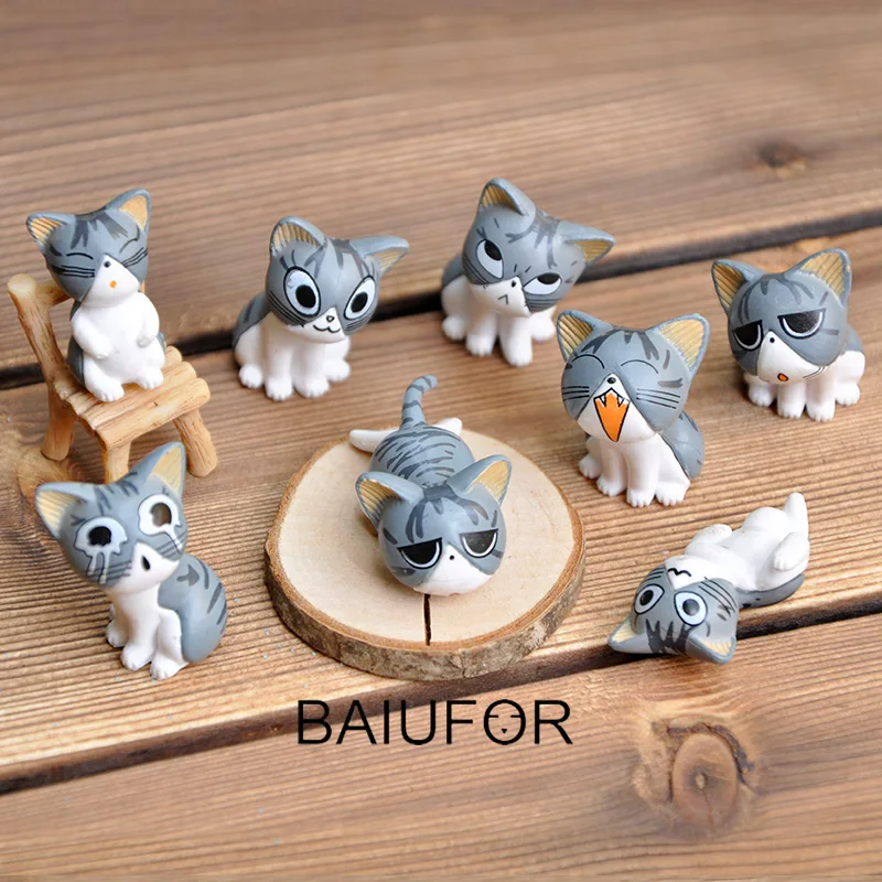 BAIUFOR миниатюрные животные мультяшная Милая кошка 3 цвета брелок материал для