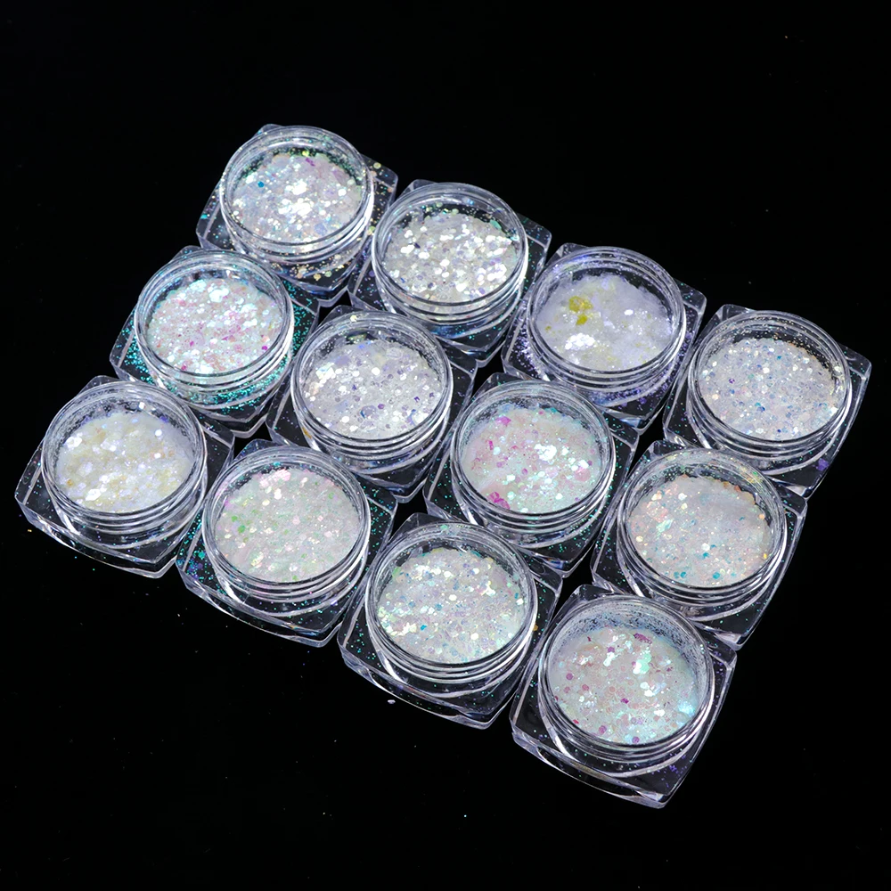 1 шт. блеск для ногтей Русалка порошок микс шестигранные хлопья голографические