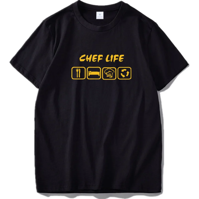 Мужская Повседневная футболка Chef Life из 100% хлопка с повязкой на кухню|Мужские