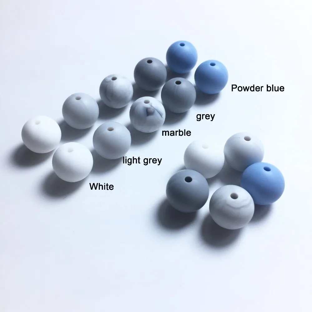 

100pcs/lot Silicone Loose Beads Teething Round DIY Chewable Colorful Teething For Infant Baby Safe Teether Round Silicone Beads