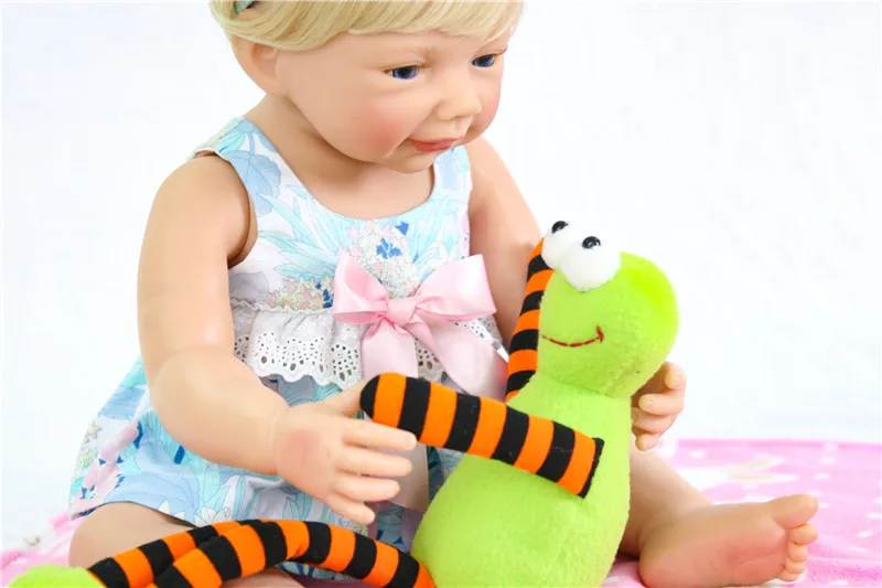 Bebes reborn 55 см полностью силиконовый корпус Reborn Baby Doll Toy Like Real 22 дюймов новорожденная девочка принцесса младенцы кукла Купание игрушка детский подарок