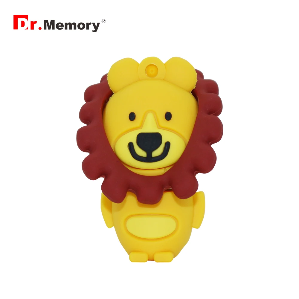 Флеш-накопитель Dr. memory с желтым изображением Льва, Usb флеш-накопитель, 128 ГБ, 64 ГБ, 32 ГБ, 16 ГБ, 8 ГБ, 4 Гб