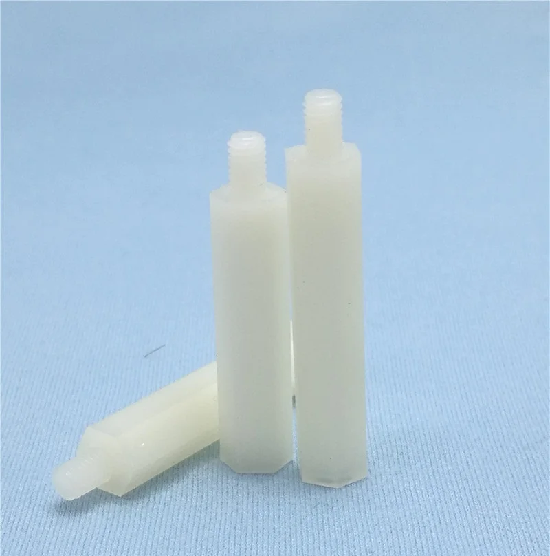 White /20/50 шт M2/M2.5/M3/M4* л+ 6 мм нить черный или белый интервал винт Пластик для материнская плата(PCB) фиксированный нейлон Стойка-распорка - Цвет: White