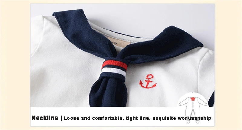 2018 Одежда для новорожденных моряков белого и темно синего цвета летние детские