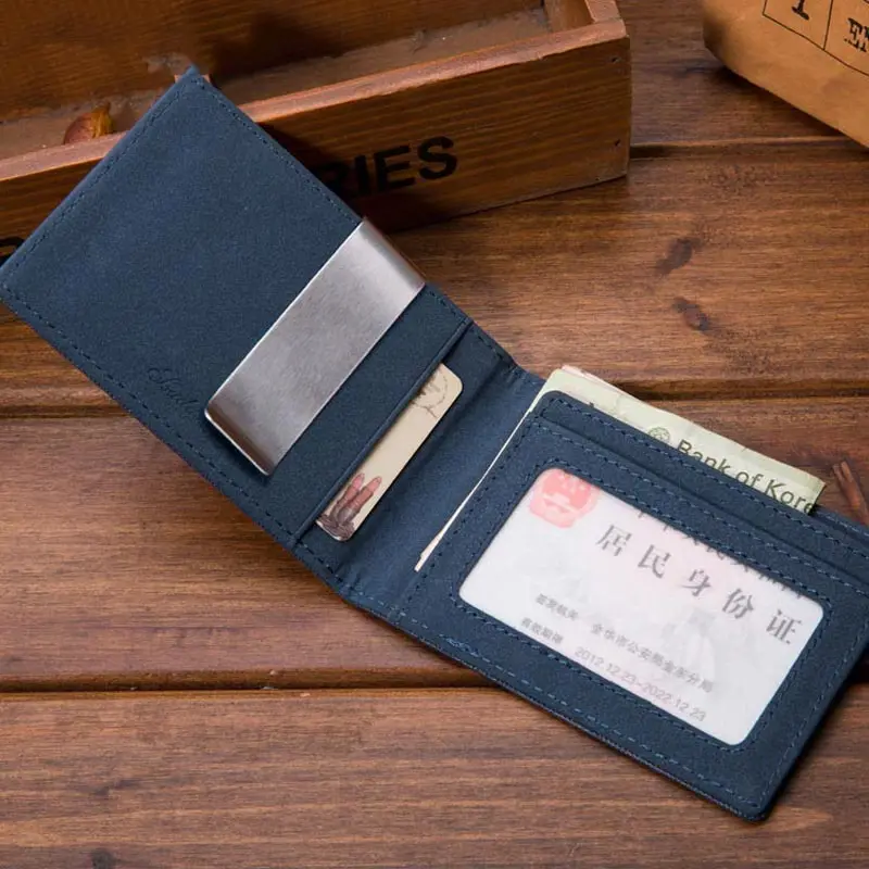 Новый Кошелек креативный мужской кошелек из искусственной кожи личности синий