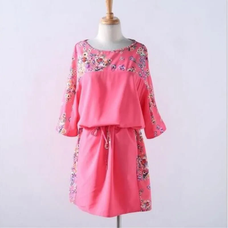 Женское платье с эластичной талией винтажное большого размера 6XL коротким