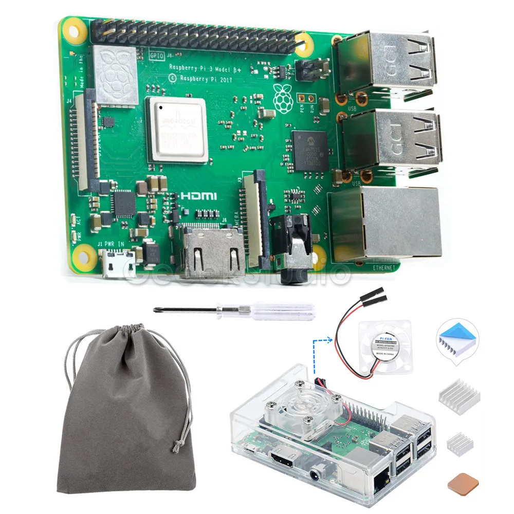 Raspberry Pi 3 Model B Plus RPI 3b Plus 1GB RAM Quad Core 1.4GHz 64bit CPU WiFi 2.4GHz & Bluetooth 4.2