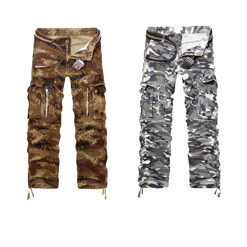 Мужские камуфляжные брюки-карго Повседневная камуфляжная одежда высокого