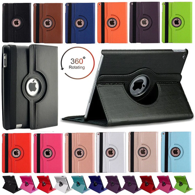 Вращение на 360 Флип личи Кожа PU Стенд для iPad 2/3/4 A1458 A1416 случае A1397 A1395 защитный чехол