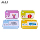 Детские игрушки, железная коробка, игра-пазл, обучающая карта, китайский, английский, фруктовый, животный трафик, Обучающие наклейки Монтессори